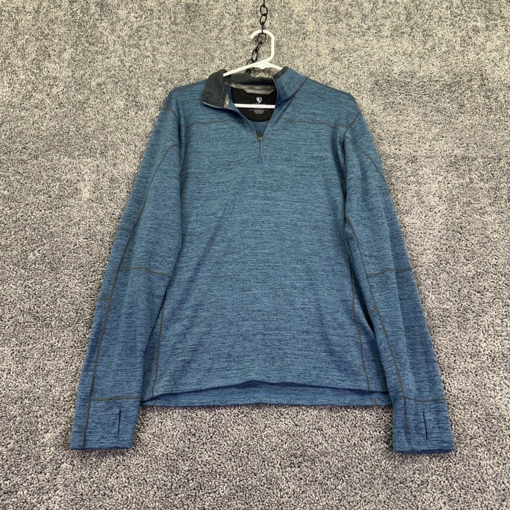 Kuhl Shirt Mens Medium Blue 1/4 Zip Long Sleeve Lightweight Pullover Hiking